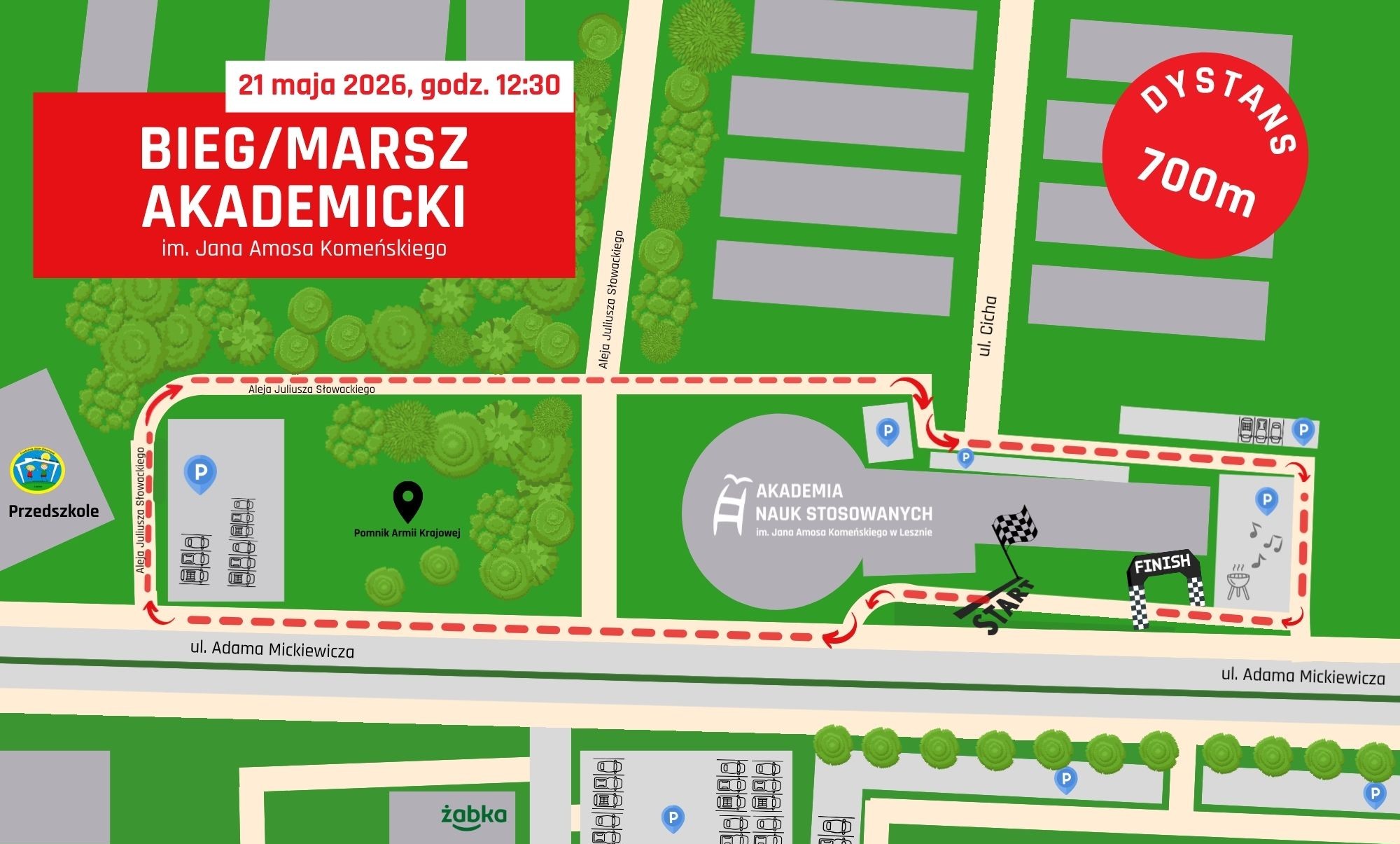 Mapa biegu.